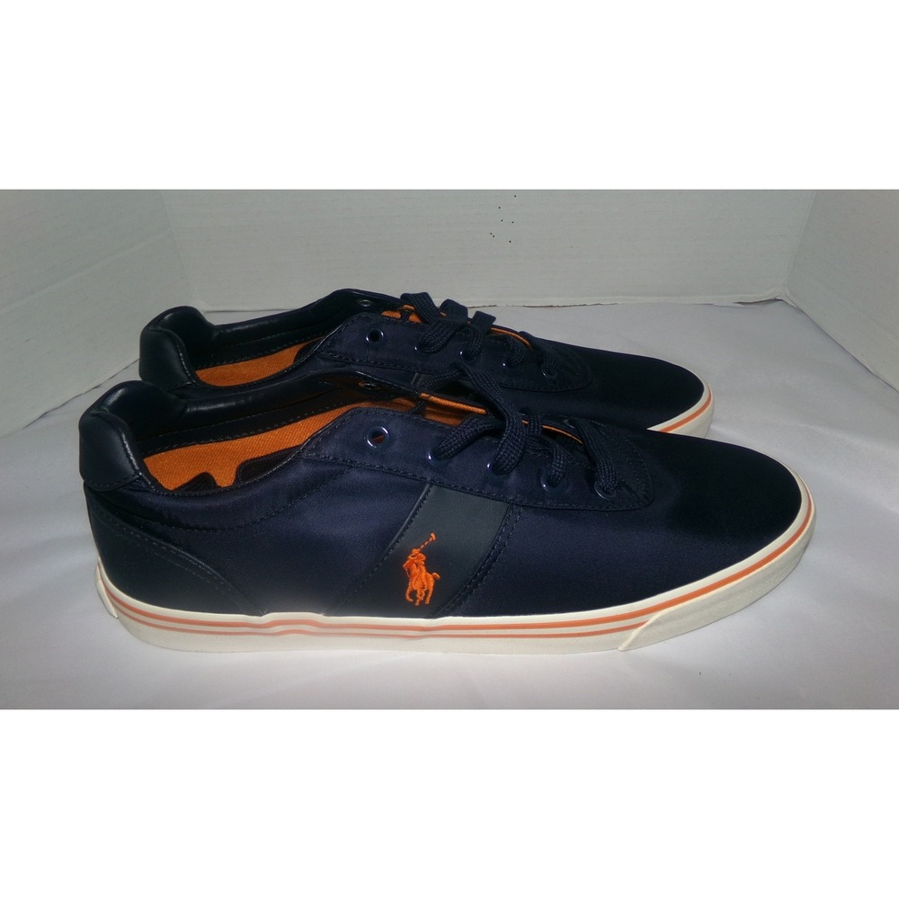 Polo Ralph Lauren Mens HANFORD Navy Blue Nylon Low Top Sneakers 12D